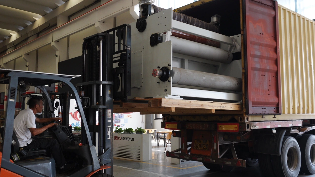 Ship Nonwoven Fabric Line to Asia Country